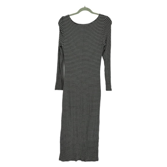 Marine Layer Ribbed Grey Striped Maxi Dress Fall Wardrobe Staple Size medium - Picture 3 of 5